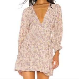 Faithfull the Brand Size 4 Palmaro Mini Dress US Small Zoella Dusk Fall Floral